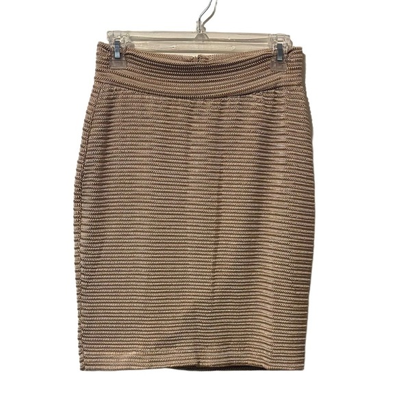 Gaia Dresses & Skirts - Gaia Tan Textured Woven Pencil Skirt High Waist Womens Medium